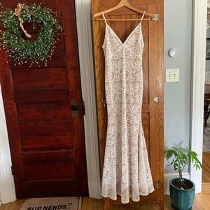 White lace maxi dress